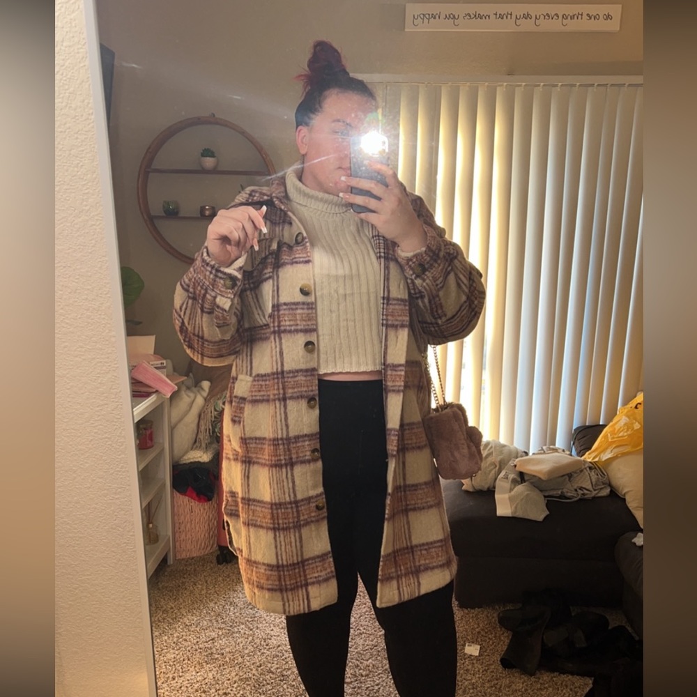 Plaid pea coat 🙂